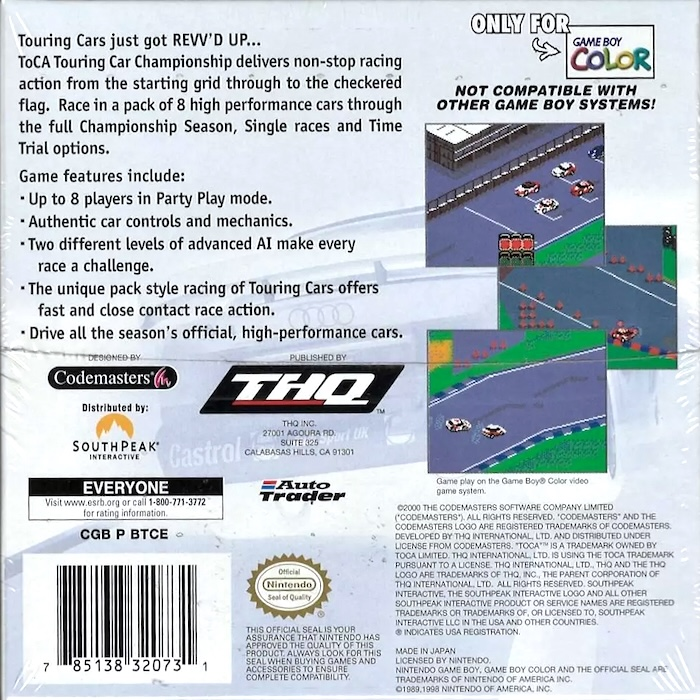 TOCA Touring Car Championship — box-2D-back (US)
