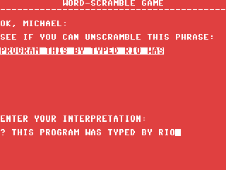 Word-Scramble Game — ss (WOR)