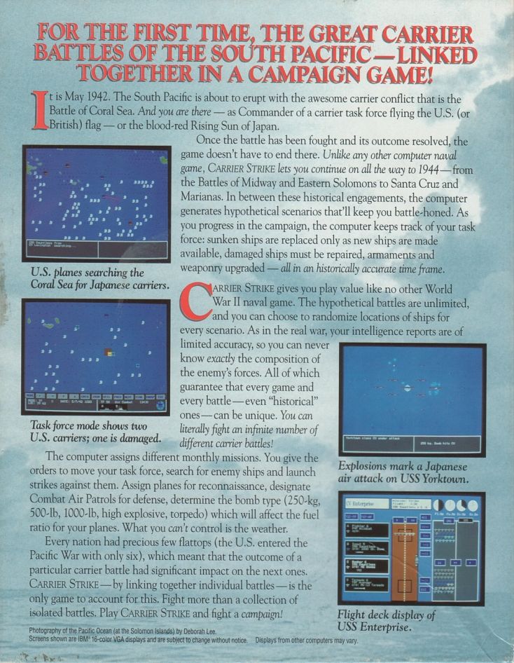 Carrier Strike — box-2D-back (US)