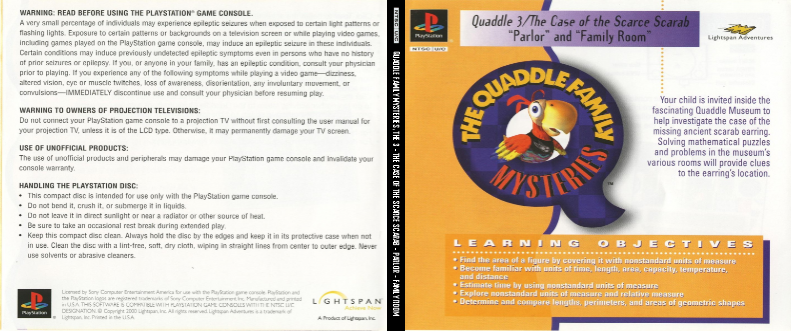 Lightspan - The Quaddle Family Mysteries 3 - The case of the Scarce Scarab - Parlor - Family Room — box-texture (US)
