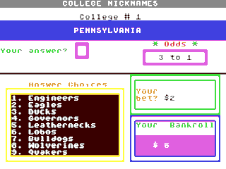 College Nicknames — ss (WOR)