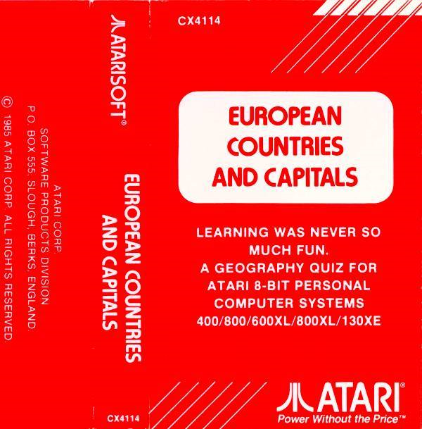 European Countries And Capitals box art