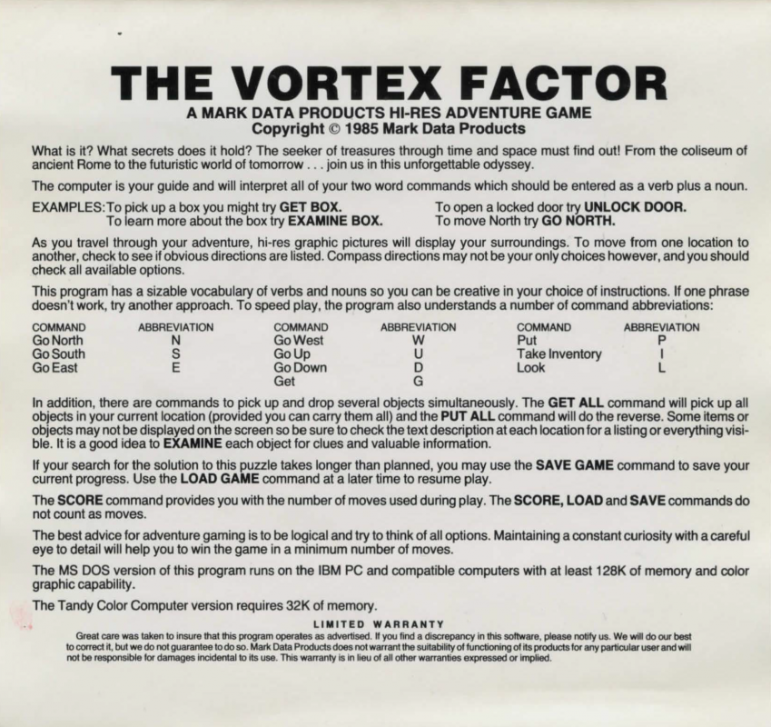 Vortex Factor, The — box-2D-back (CUS)