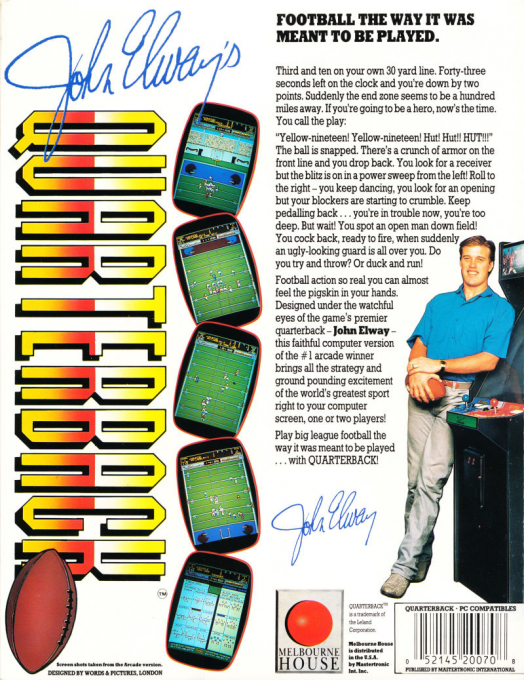 John Elway's Quarterback — box-2D-back (US)