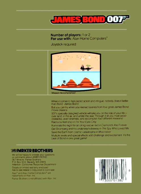 James Bond 007 — box-2D-back (US)