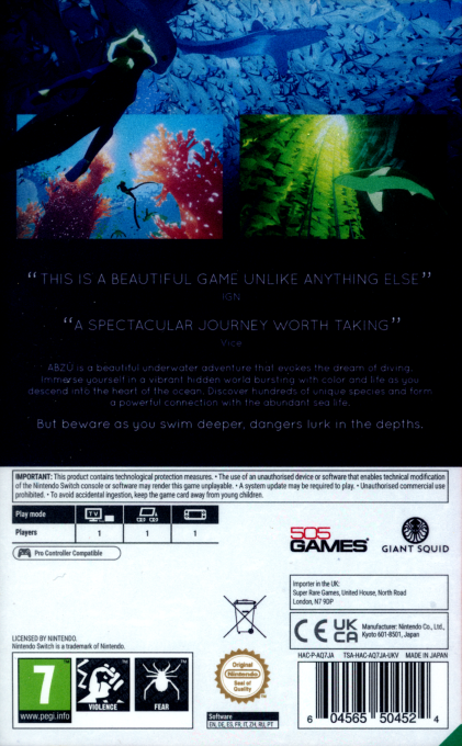 ABZÛ — box-2D-back (EU)