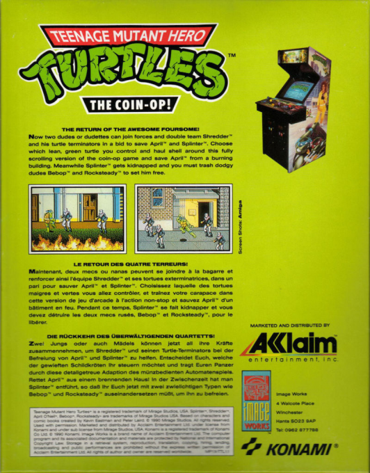 Teenage Mutant Hero Turtles - The Coin-Op! — box-2D-back (EU)