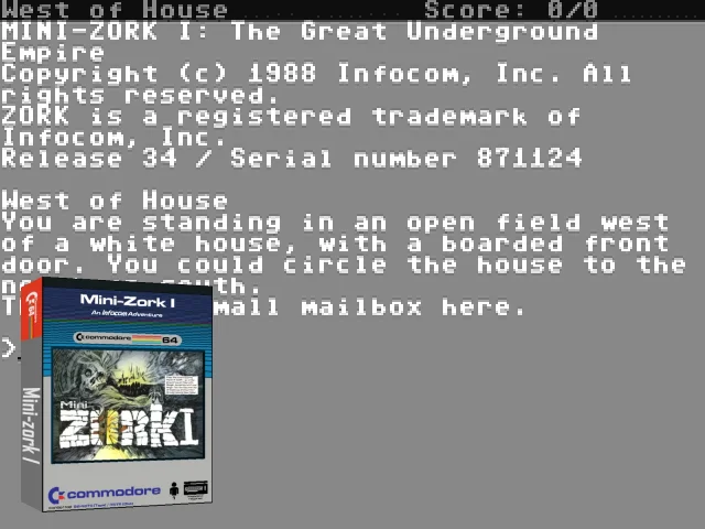 Mini-Zork 1 : The Great Underground Empire — mixrbv2 (CUS)