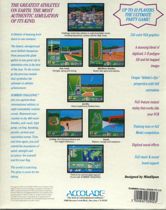 Games, The - Summer Challenge — box-2D-back (EU)