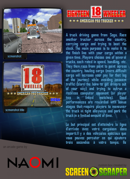 18 Wheeler: American Pro Trucker — box-2D-back (SS)