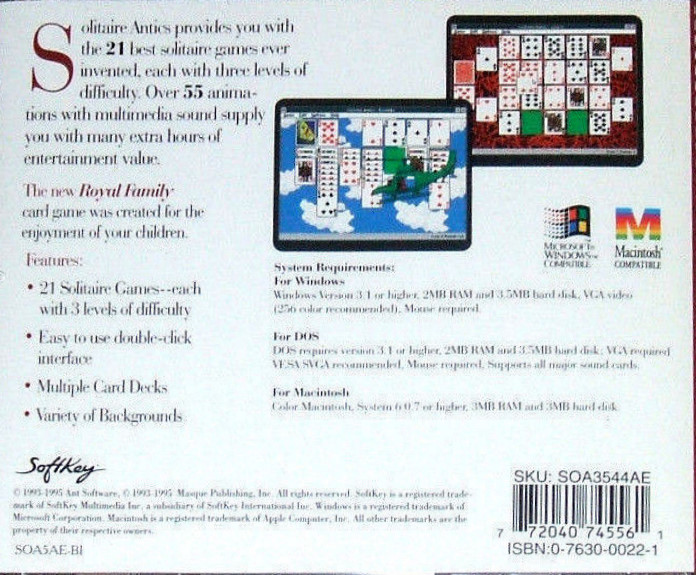 Masque Solitaire Antics — box-2D-back (WOR)