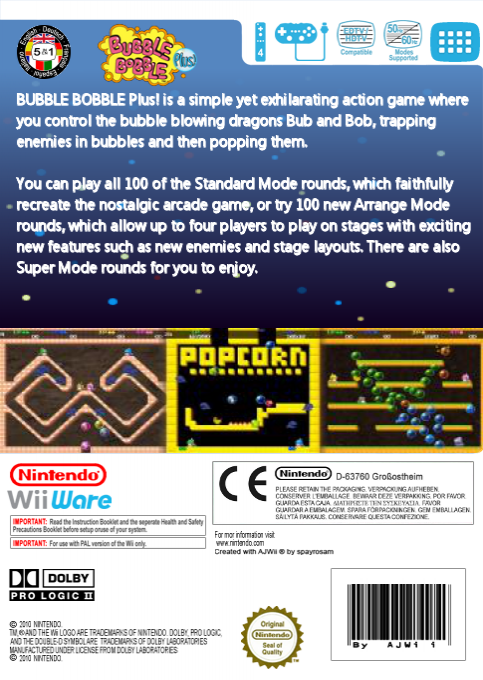 Bubble Bobble Plus — box-2D-back (EU)