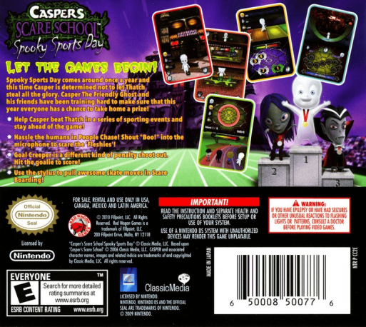 Casper's Scare School - Spooky Sports Day — box-2D-back (US)