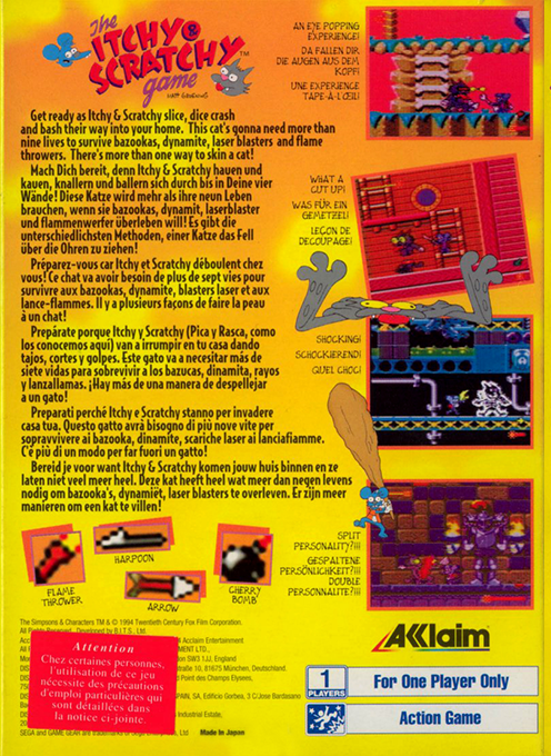 Itchy And Scratchy Game, The — box-2D-back (EU)