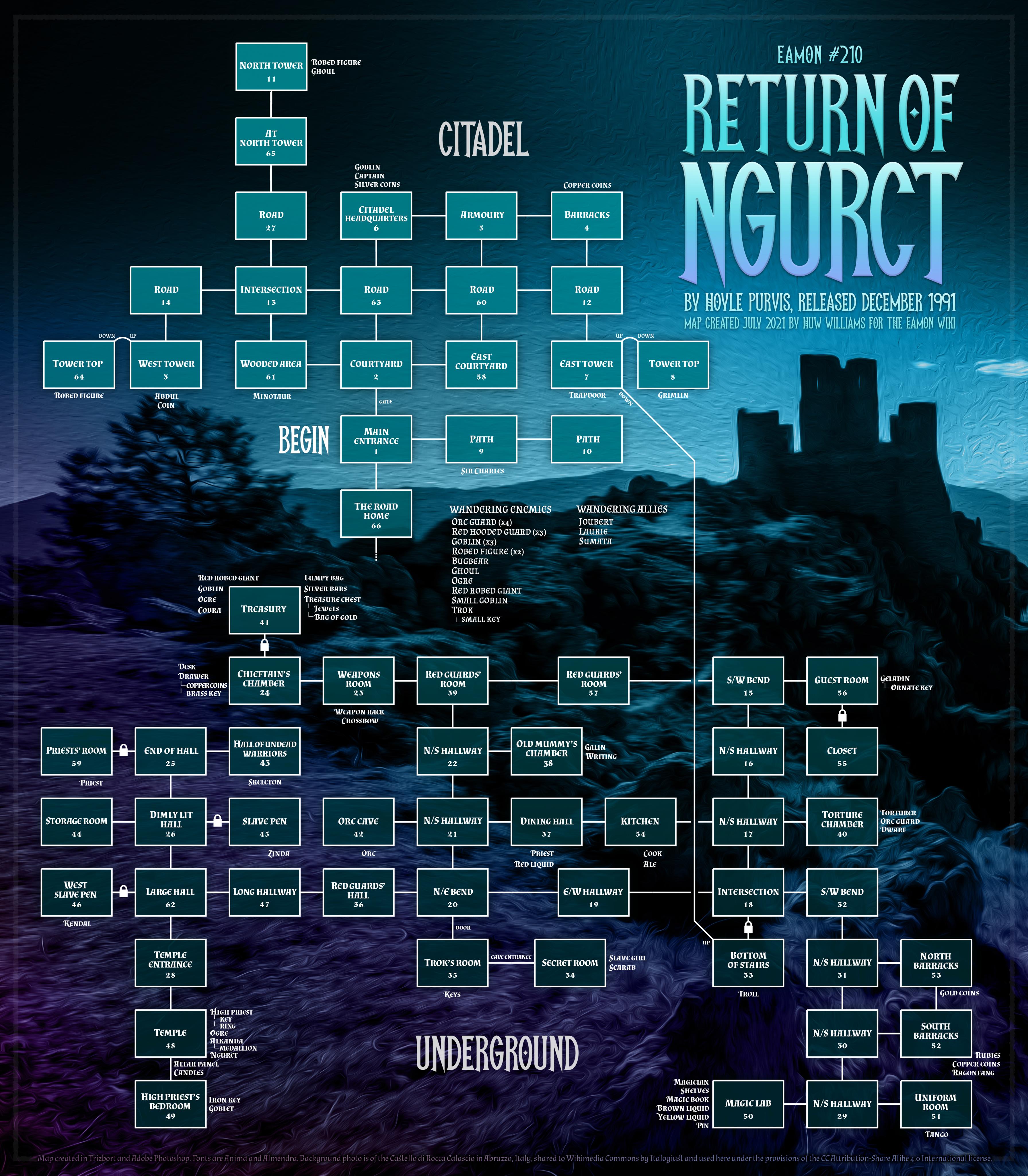 Eamon 210 - Return of Ngurct — maps