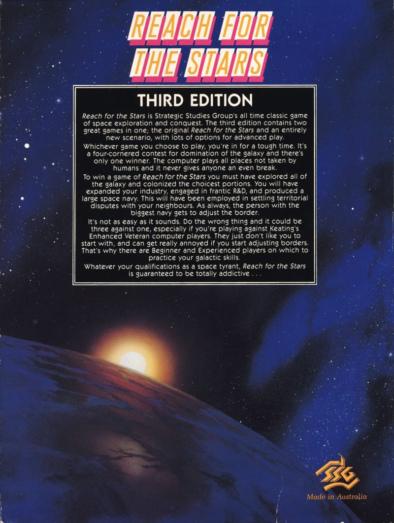 Reach for the Stars - The Conquest of the Galaxy — box-2D-back (US)