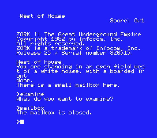 Zork 1 - The Great Underground Empire — ss (EU)
