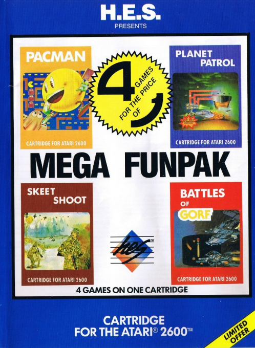Mega Funpak - Pac-man, Planet Patrol, Skeet Shoot, Battles Of Gorf box art