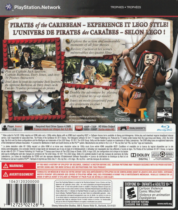 LEGO Pirates of the Caribbean - The Video Game — box-2D-back (CA)