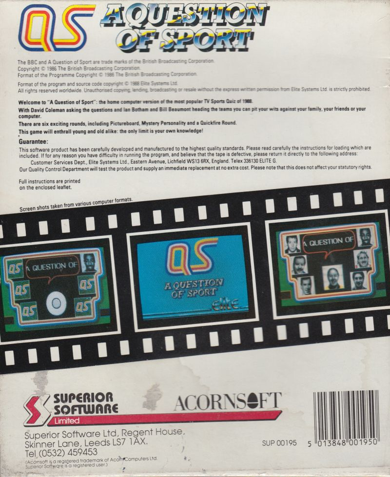 Question Of Sport, A — box-2D-back (WOR)
