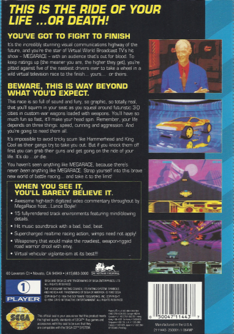 MegaRace — box-2D-back (US)
