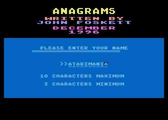 Anagrams — sstitle (WOR)