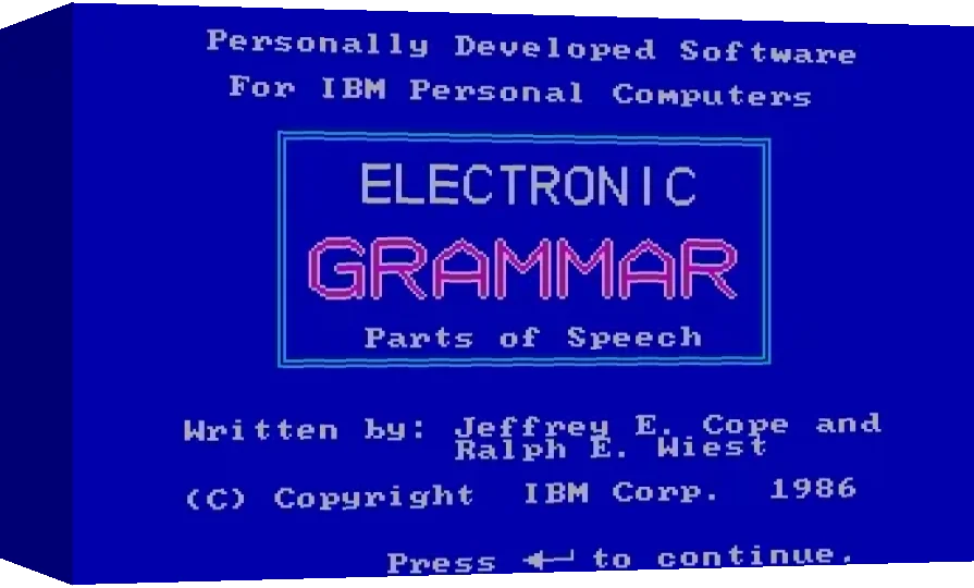 Electronic Grammar: Parts of Speech — box-3D (WOR)