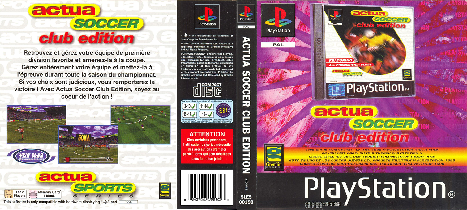 Actua Soccer - Club Edition — box-texture (FR)
