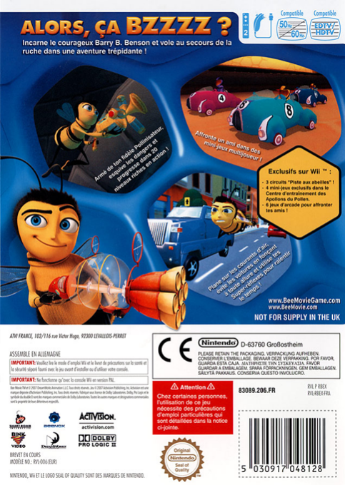 DreamWorks Bee Movie Game — box-2D-back (FR)
