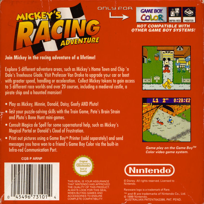 Mickey's Racing Adventure — box-2D-back (EU)