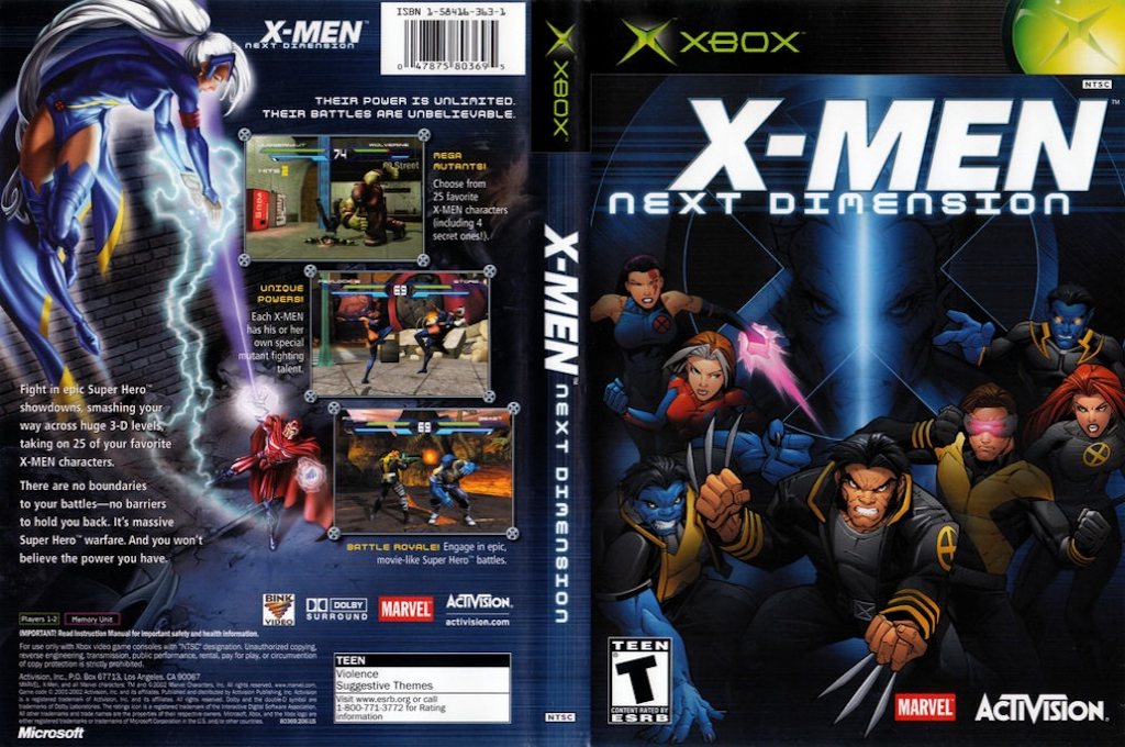 X-Men - Next Dimension — box-texture (US)