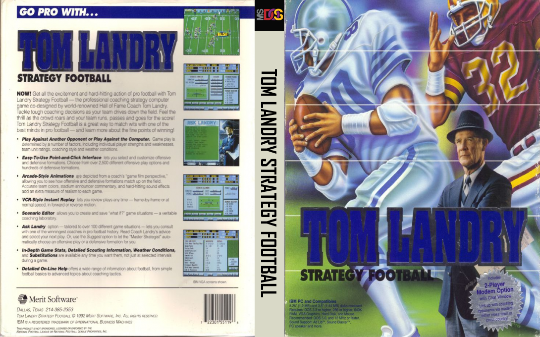 Tom Landry Strategy Football — box-texture (US)