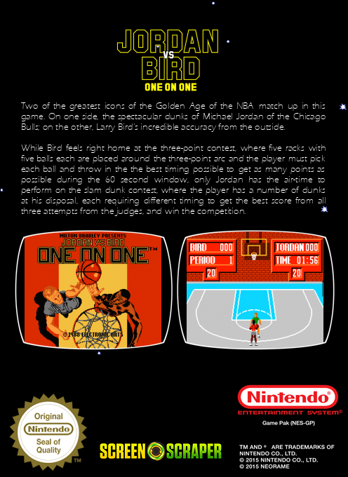 Jordan vs Bird - One on One — box-2D-back (SS)