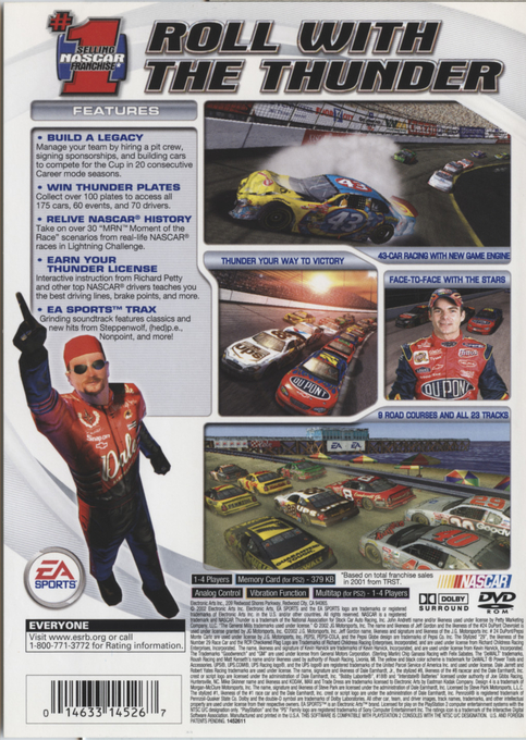 NASCAR Thunder 2003 — box-2D-back (US)