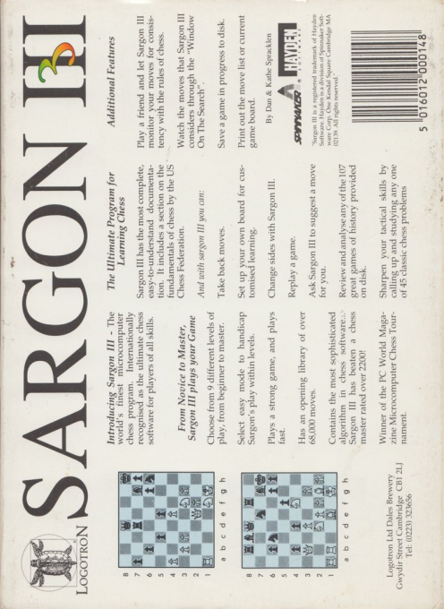 Sargon 3 — box-2D-back (EU)