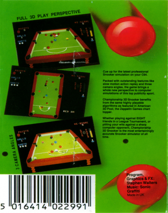 Championship 3D Snooker — box-2D-back (EU)