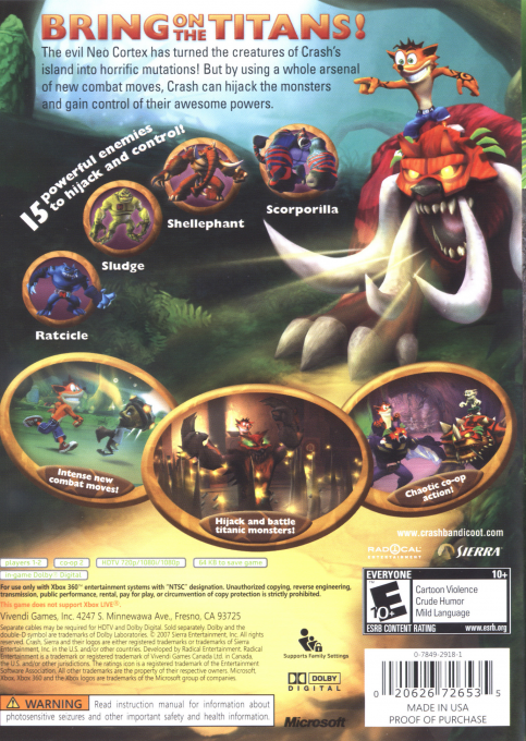 Clash of the Titans - The Videogame — box-2D-back (US)