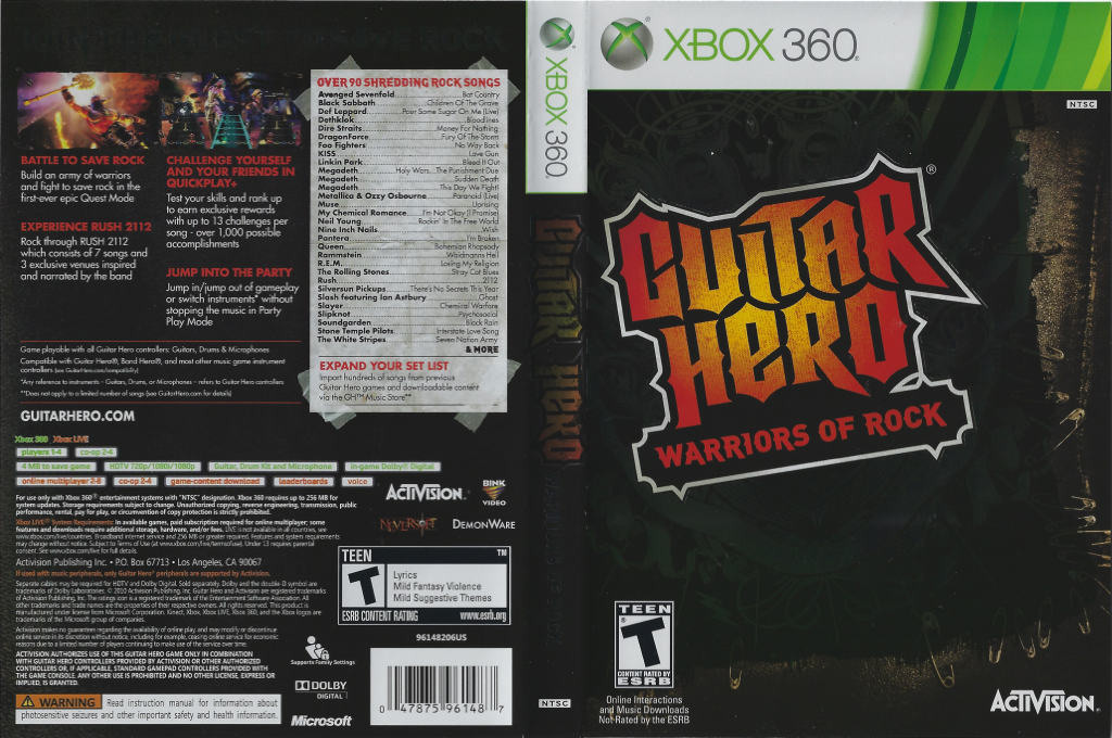 Guitar Hero - Warriors of Rock — box-texture (US)