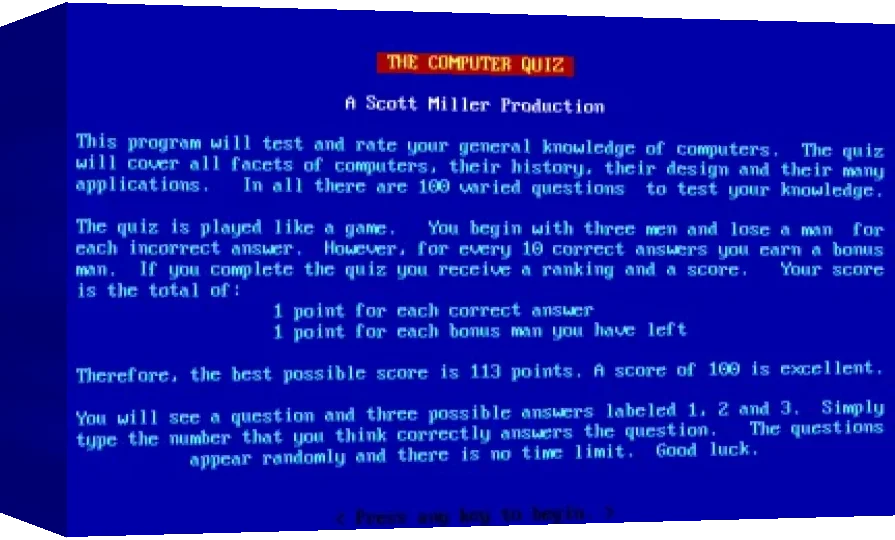 Computer Quiz, The — box-3D (WOR)