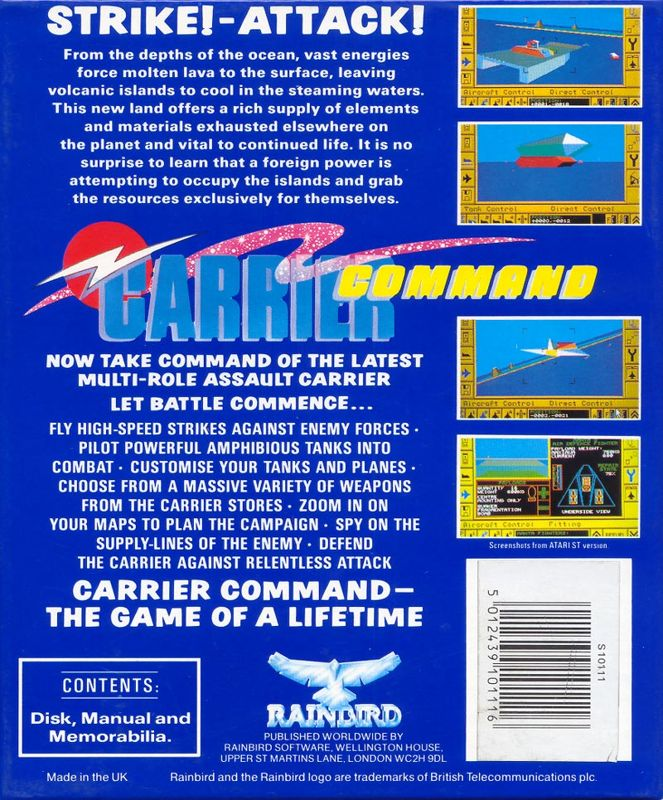 Carrier Command — box-2D-back (EU)