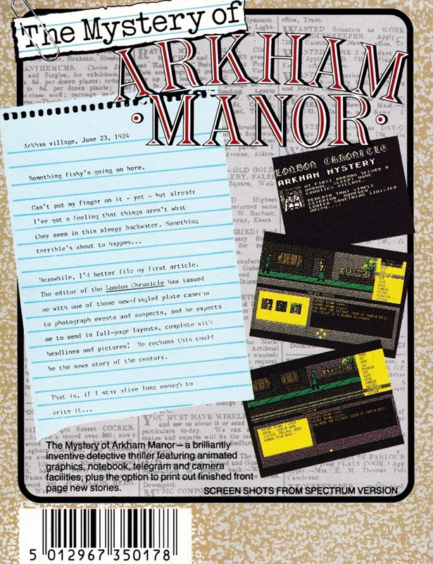 Mystery Of Arkham Manor, The — box-2D-back (EU)
