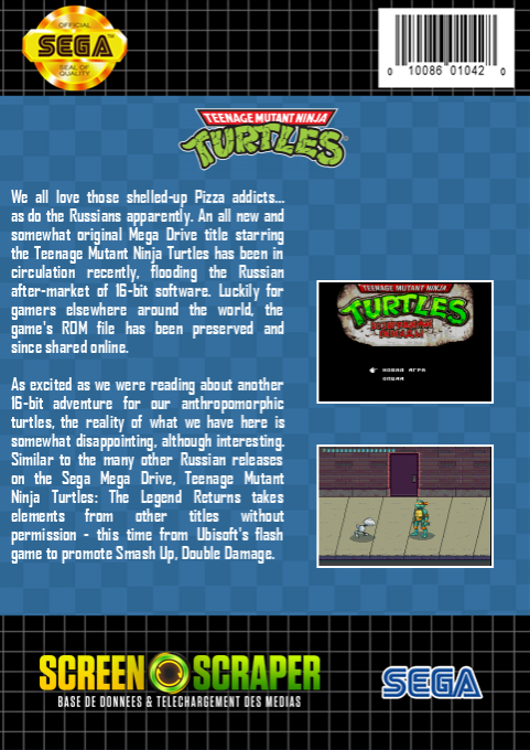 Teenage Mutant Ninja Turtles - The Legend Returns — box-2D-back (SS)