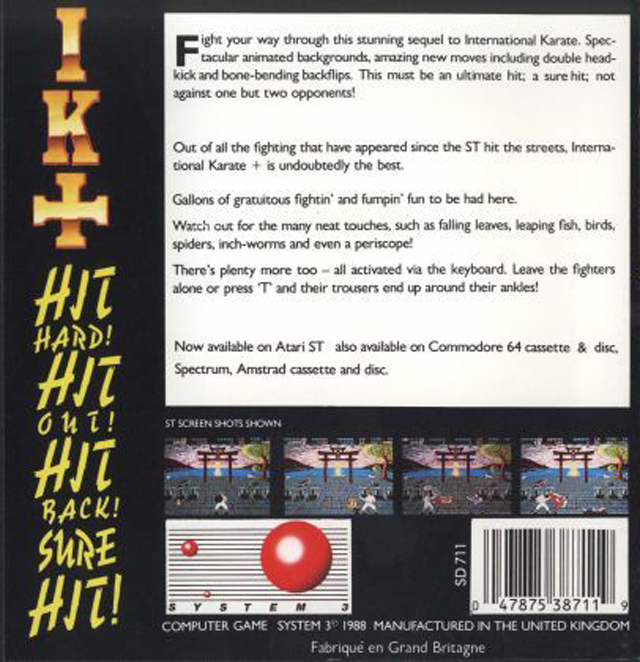 International Karate Plus — box-2D-back (EU)