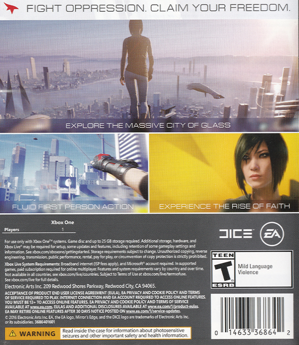 Mirror's Edge: Catalyst — box-2D-back (US)