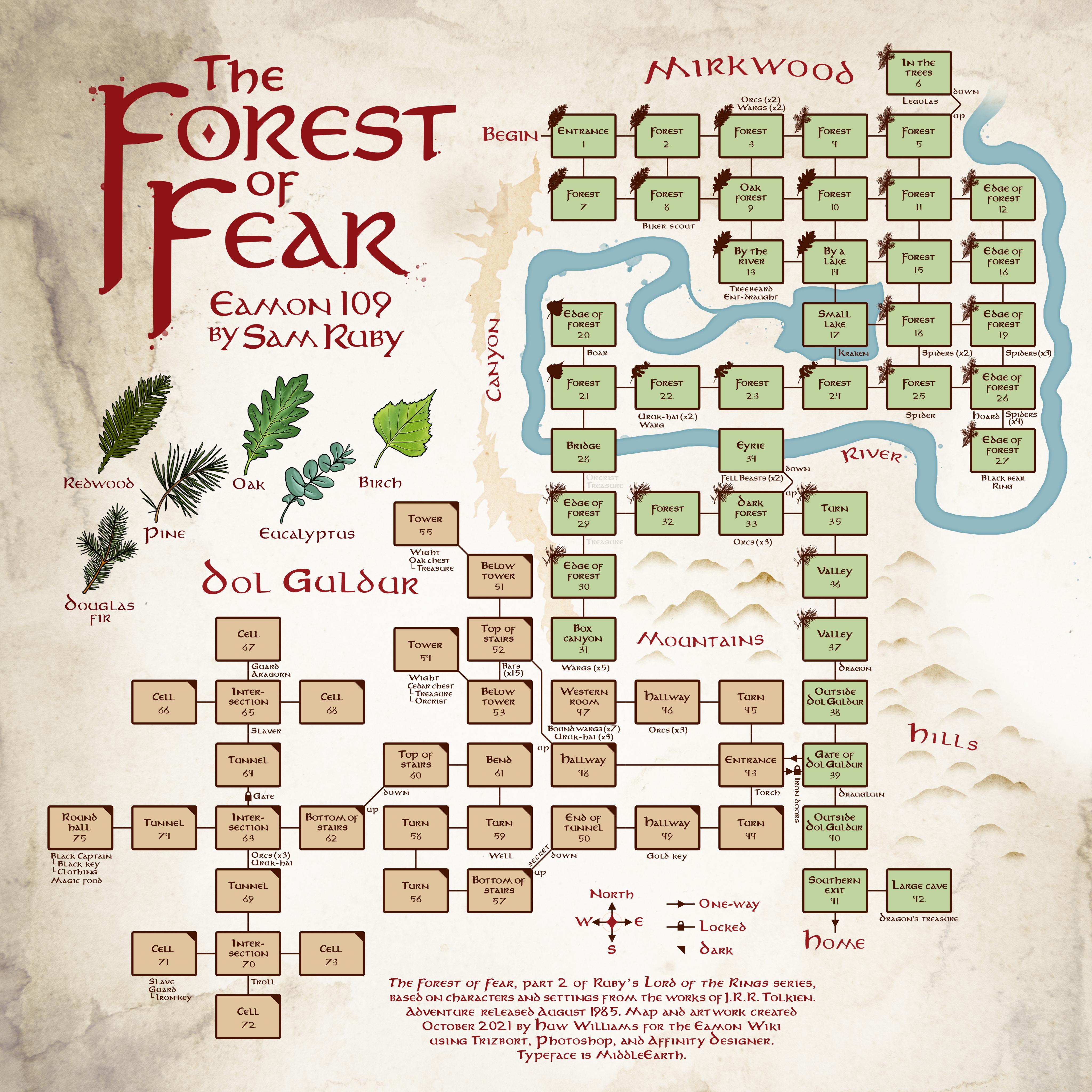 Eamon 109 - The Forest of Fear — maps