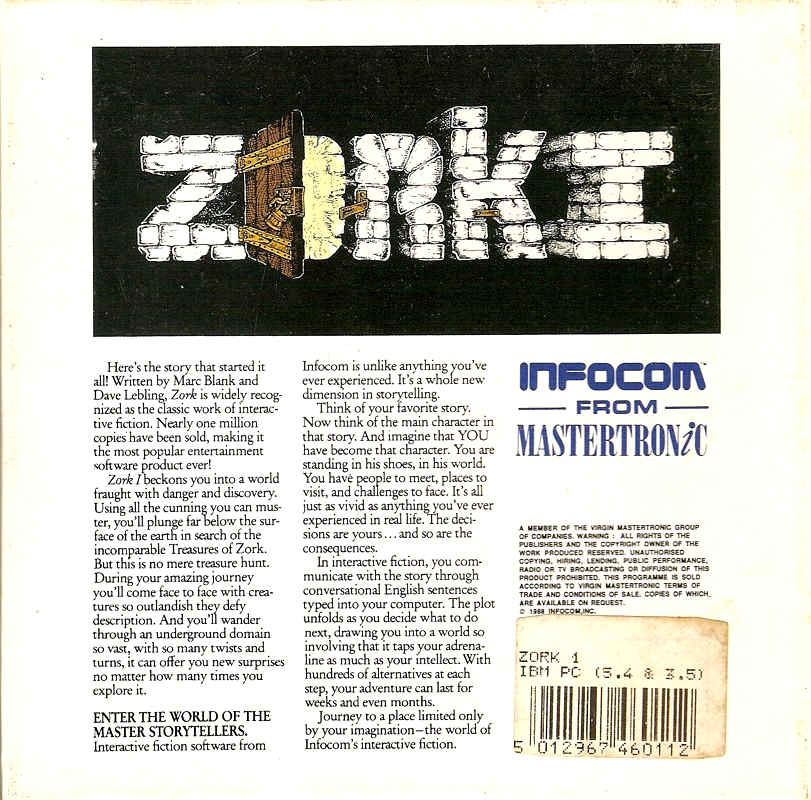 Zork 1 - The Great Underground Empire — box-2D-back (CUS)