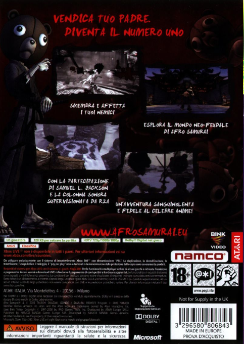 Afro Samurai — box-2D-back (IT)