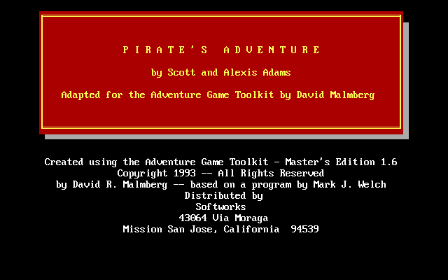 Pirate's Adventure box art