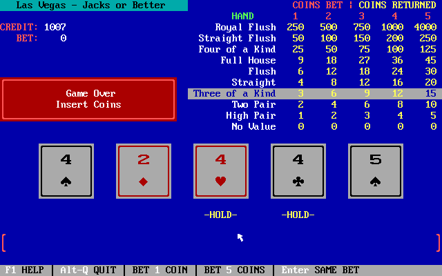 Masque Video Poker — ss (WOR)