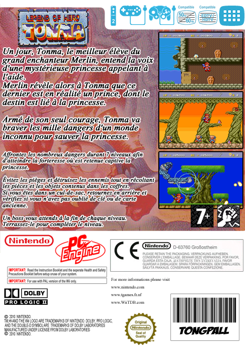 Legend Of Hero Tonma — box-2D-back (FR)